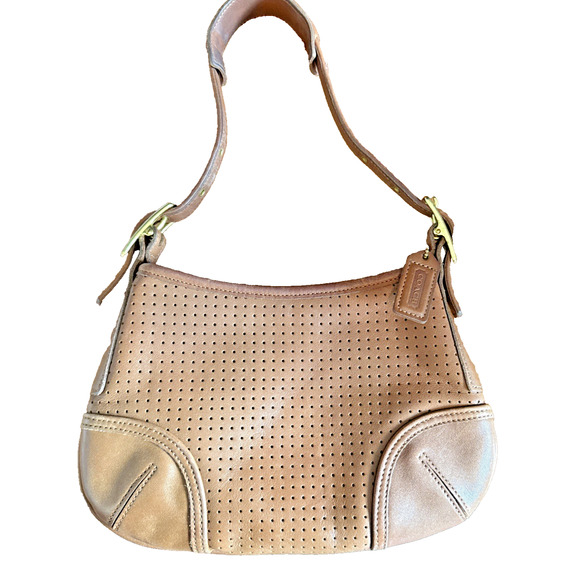 Vintage Coach Legacy Court 9217 Perforated Leather Hobo Shoulder Bag Purse - Picture 1 of 15